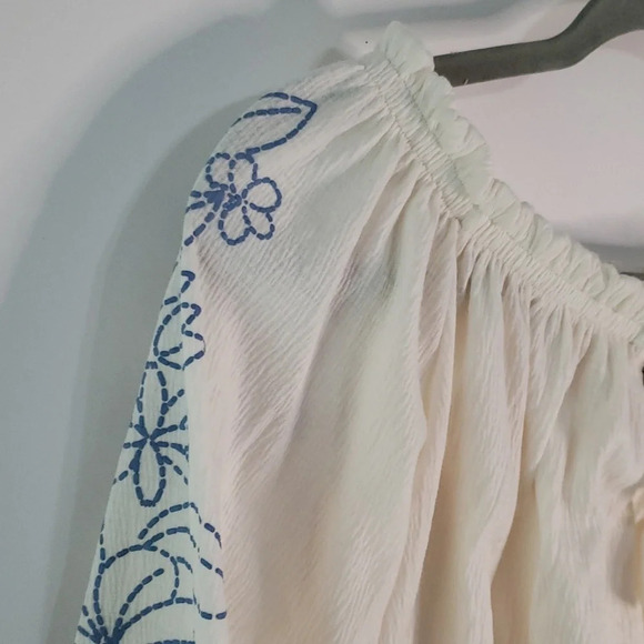 DIVIDED H&M Crop Top Floral Embroidered Beach Coastal Bohemian Artsy Sz Medium - Picture 5 of 12